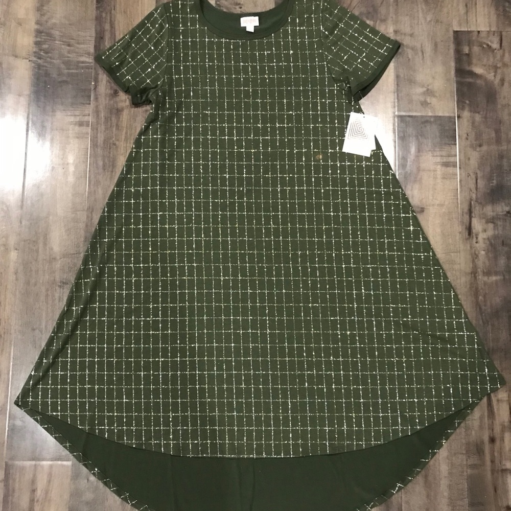 LuLaRoe Elegant Green Plaid Carly